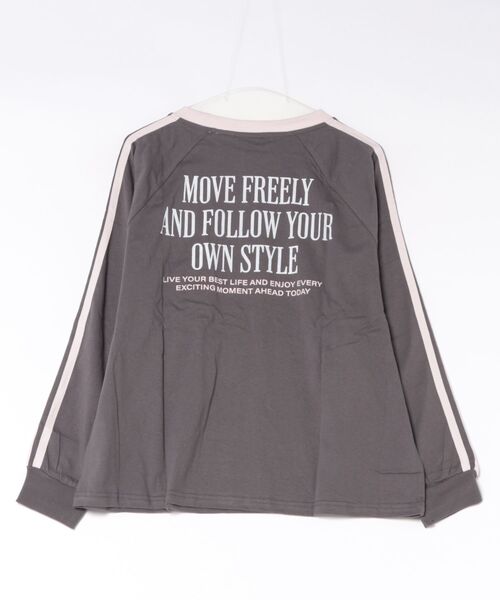 UNDERWRAPS(アンダーラップス)の「選べるデザイン 前後ロゴプリント 配色カラー ロンT 長袖Tシャツ(Tシャツ/カットソー・レディース・I/H/B/A/G/F/E/D/C・M/L)」の10枚目の写真