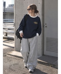 選べるデザイン 前後ロゴプリント 配色カラー ロンT 長袖Tシャツ