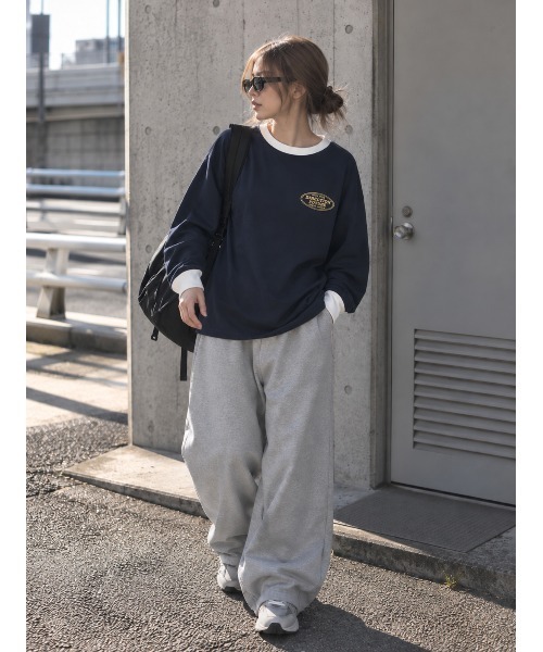 UNDERWRAPS(アンダーラップス)の「選べるデザイン 前後ロゴプリント 配色カラー ロンT 長袖Tシャツ(Tシャツ/カットソー・レディース・I/H/B/A/G/F/E/D/C・M/L)」の3枚目の写真