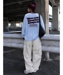 UNDERWRAPS（アンダーラップス）の「選べるデザイン 前後ロゴプリント 配色カラー ロンT 長袖Tシャツ（Tシャツ/カットソー）」