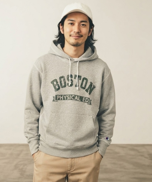 and D. petit main（アンドディープティマイン）の「【Champion】【DAD】フードスウェット（パーカー・レディース・トップグレー/ブルー・L/M）」の2枚目の写真