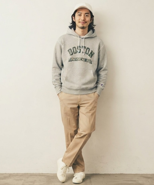 and D. petit main（アンドディープティマイン）の「【Champion】【DAD】フードスウェット（パーカー・レディース・トップグレー/ブルー・L/M）」の3枚目の写真