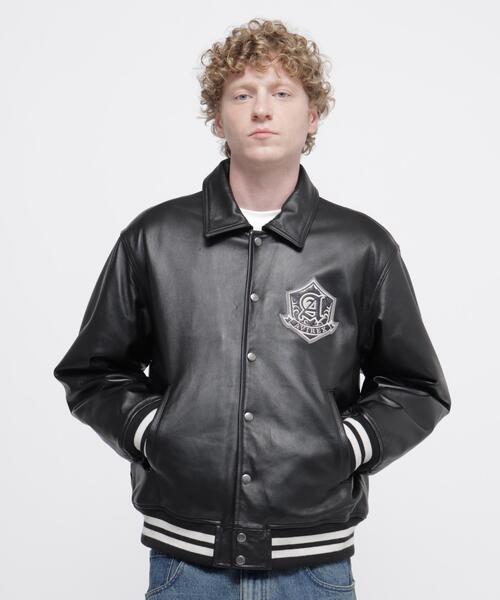 AVIREX（アヴィレックス）の「VARSITY LEATHER JACKET "SELECTED AUTHORITY" / バーシティ レザー ジャケット / AVIREX / アヴィレックス（その他アウター・メンズ・ブラック・L/M/2XL/XL）」の2枚目の写真