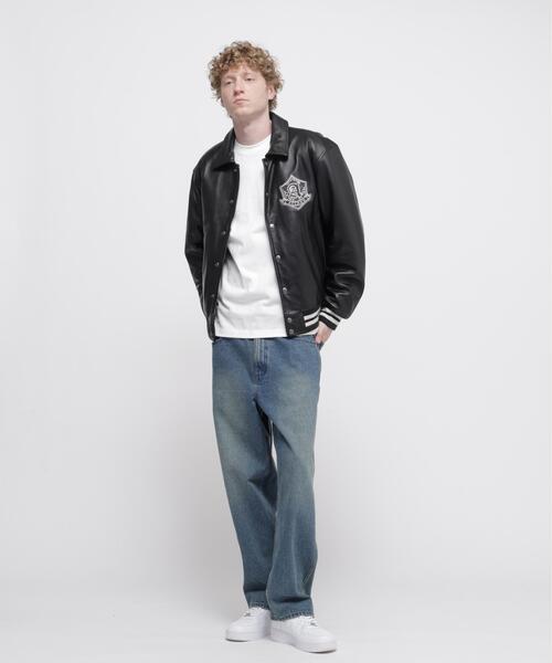 AVIREX（アヴィレックス）の「VARSITY LEATHER JACKET "SELECTED AUTHORITY" / バーシティ レザー ジャケット / AVIREX / アヴィレックス（その他アウター・メンズ・ブラック・L/M/2XL/XL）」の4枚目の写真