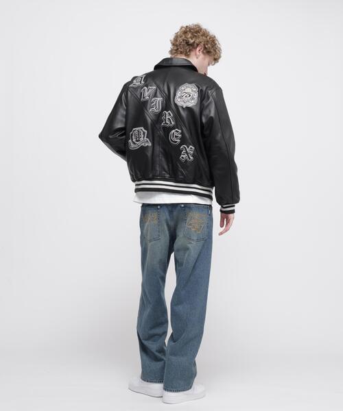 AVIREX（アヴィレックス）の「VARSITY LEATHER JACKET "SELECTED AUTHORITY" / バーシティ レザー ジャケット / AVIREX / アヴィレックス（その他アウター・メンズ・ブラック・L/M/2XL/XL）」の5枚目の写真