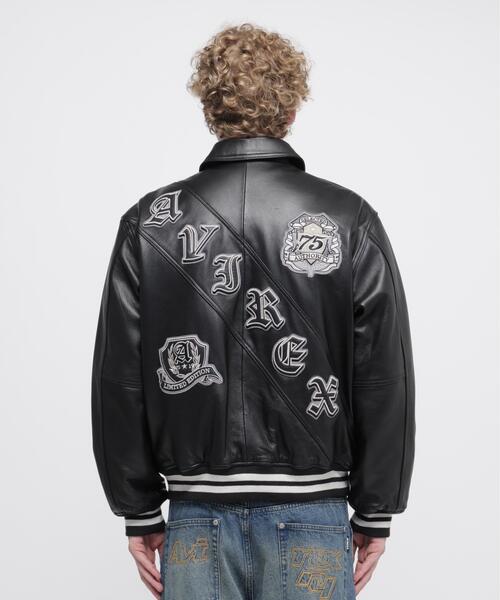 AVIREX（アヴィレックス）の「VARSITY LEATHER JACKET "SELECTED AUTHORITY" / バーシティ レザー ジャケット / AVIREX / アヴィレックス（その他アウター・メンズ・ブラック・L/M/2XL/XL）」の7枚目の写真