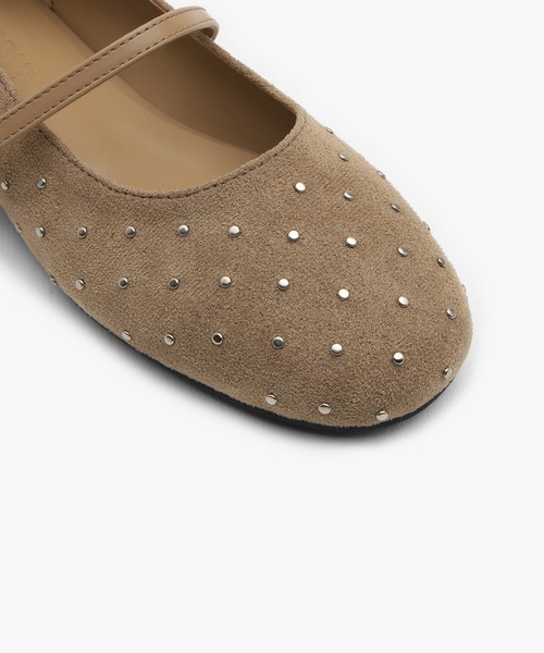 SAPPUN（サプン）の「Luvina(ルヴィナ)メリージェーンスタッズフラットパンプス(220-65106)SAPPUN(サプン)（パンプス・レディース・ベージュ/ブラック・24.5/24/23.5/23/22.5）」の15枚目の写真