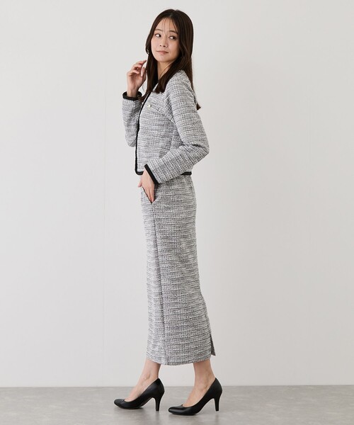 Jayro(ジャイロ)の「カットツィード長袖ジャケット(ノーカラージャケット・レディース・ブラック系その他/グレー・M)」の21枚目の写真