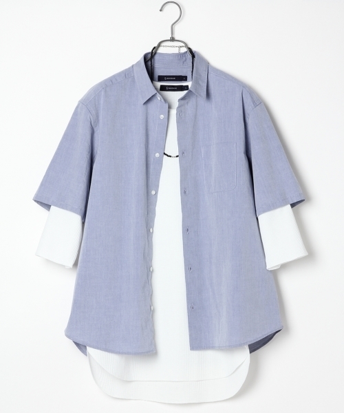 RAGEBLUE（レイジブルー）の「＜トレンドのBIGシルエット＞60ブロードシャツ/705727（シャツ/ブラウス・メンズ・ブルー/ネイビー/ホワイト・MEDIUM/LARGE）」の3枚目の写真