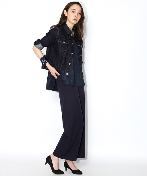 niko and...(ニコアンド)の「デニムGジャン【niko and ...】(デニムジャケット・レディース・インディゴブルー/ブルー/ライトブルー/ダークブルー・LARGE/MEDIUM)」の8枚目の写真