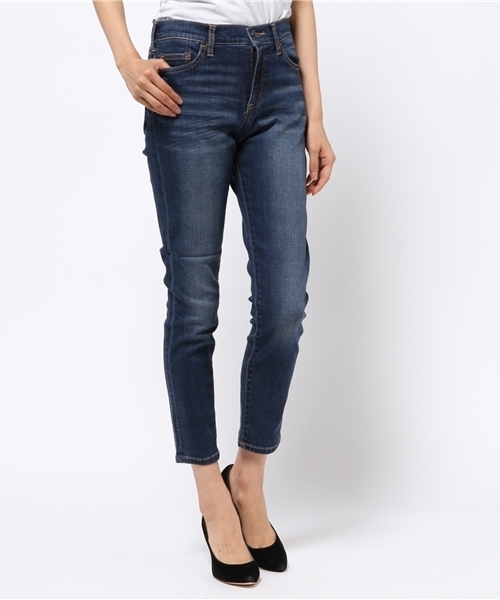 NATURAL BEAUTY BASIC（ナチュラルビューティーベーシック）の「【andGIRL 10月号掲載】スキニーデニムパンツ（デニムパンツ・レディース・ネイビー/グレー/ブラック・MEDIUM/SMALL/X-SMALL）」の3枚目の写真