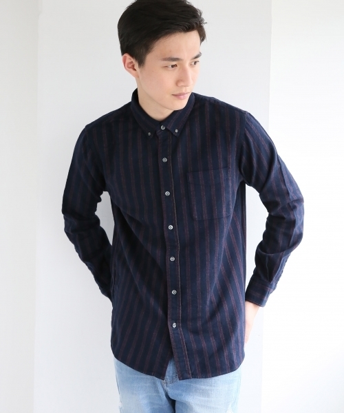 GLOBAL WORK(グローバルワーク)の「ソフトフランネルシャツ/719668(シャツ/ブラウス・メンズ・ブルー系その他/ネイビー/ダークブルー/ライトパープル/カーキ/ホワイト/レッド/グレー/ブルー/グリーン/グレー系その他/ダークブラウン/その他/グリーン系その他・X-LARGE/MEDIUM/SMALL/LARGE)」の10枚目の写真