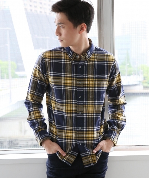 GLOBAL WORK(グローバルワーク)の「ソフトフランネルシャツ/719668(シャツ/ブラウス・メンズ・ブルー系その他/ネイビー/ダークブルー/ライトパープル/カーキ/ホワイト/レッド/グレー/ブルー/グリーン/グレー系その他/ダークブラウン/その他/グリーン系その他・X-LARGE/MEDIUM/SMALL/LARGE)」の11枚目の写真