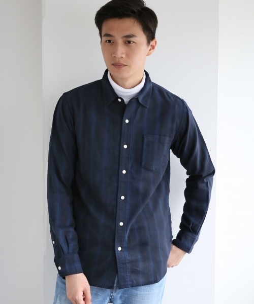 GLOBAL WORK(グローバルワーク)の「ソフトフランネルシャツ/719668(シャツ/ブラウス・メンズ・ブルー系その他/ネイビー/ダークブルー/ライトパープル/カーキ/ホワイト/レッド/グレー/ブルー/グリーン/グレー系その他/ダークブラウン/その他/グリーン系その他・X-LARGE/MEDIUM/SMALL/LARGE)」の12枚目の写真