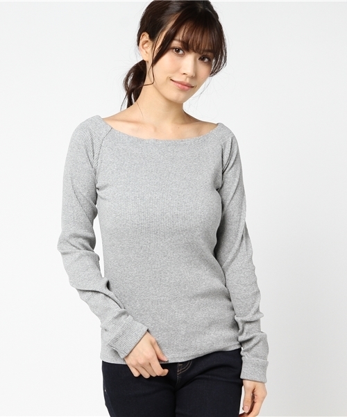 VENCEEXCHANGE（ヴァンスエクスチェンジ）の「無地オフショルプルオーバー                      （ニット/セーター・レディース・ブラック/ピンク/グレー・MEDIUM）」の22枚目の写真