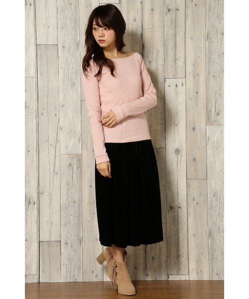 VENCEEXCHANGE（ヴァンスエクスチェンジ）の「無地オフショルプルオーバー                      （ニット/セーター・レディース・ブラック/ピンク/グレー・MEDIUM）」の13枚目の写真