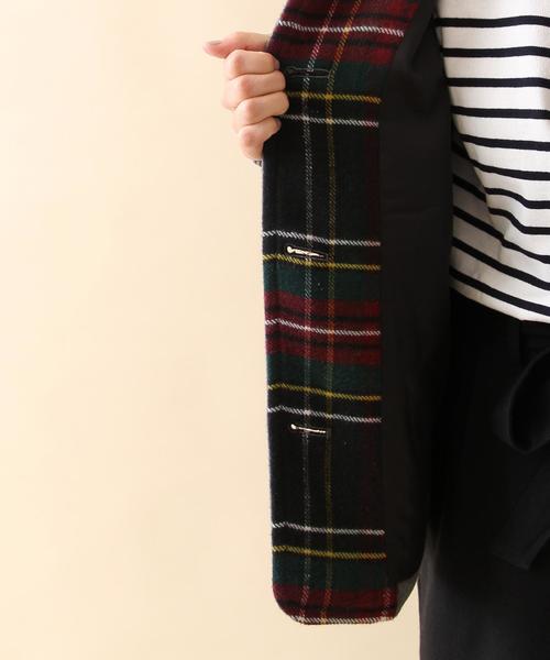 coen（コーエン）の「シングルショートコート（ピーコート・レディース・グレー/ネイビー・LARGE/MEDIUM）」の8枚目の写真