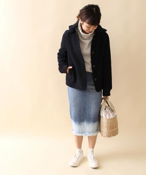 coen（コーエン）の「シングルショートコート（ピーコート・レディース・グレー/ネイビー・LARGE/MEDIUM）」の10枚目の写真