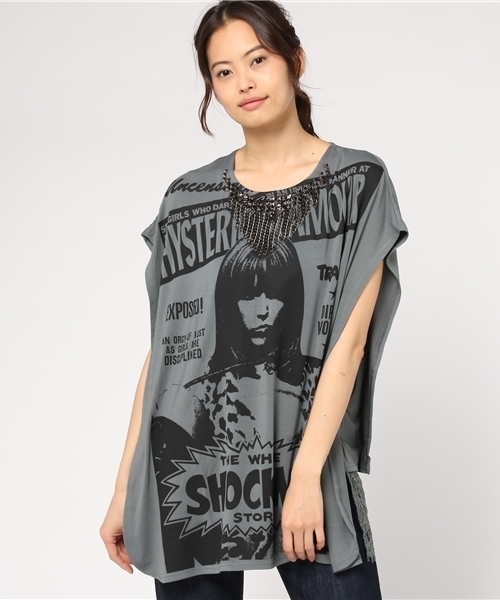 HYSTERIC GLAMOUR（ヒステリックグラマー）の「THE WOLE SHOCKING STORY pt プルオーバー（Tシャツ/カットソー・レディース・グリーン/ブラック/ホワイト・FREE）」の14枚目の写真