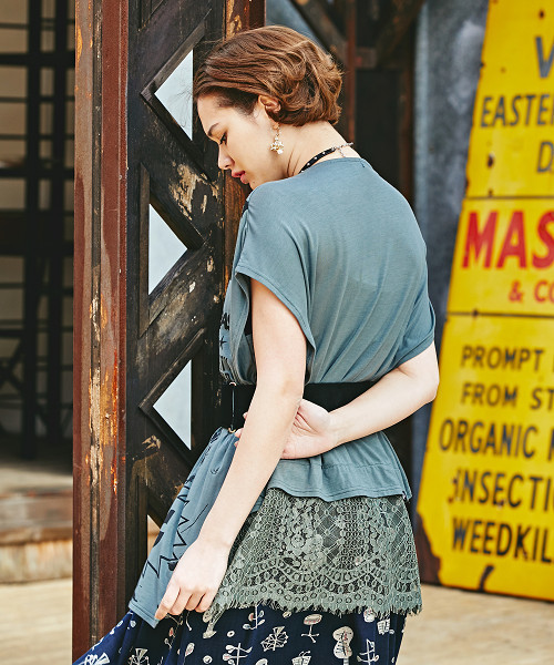 HYSTERIC GLAMOUR（ヒステリックグラマー）の「THE WOLE SHOCKING STORY pt プルオーバー（Tシャツ/カットソー・レディース・グリーン/ブラック/ホワイト・FREE）」の17枚目の写真