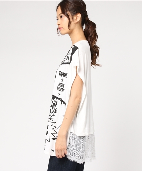 HYSTERIC GLAMOUR（ヒステリックグラマー）の「THE WOLE SHOCKING STORY pt プルオーバー（Tシャツ/カットソー・レディース・グリーン/ブラック/ホワイト・FREE）」の5枚目の写真