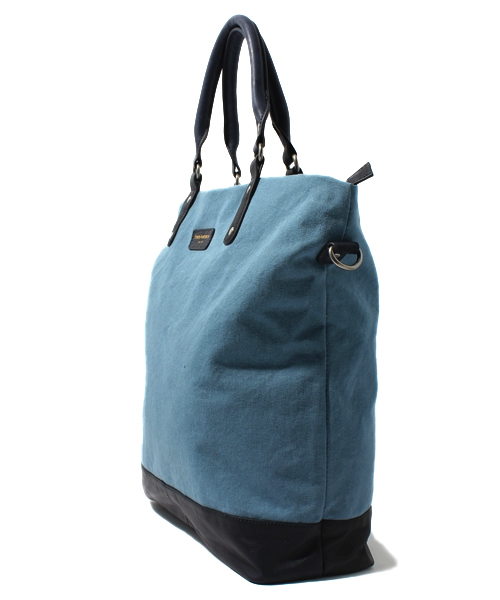 NANO universe（ナノユニバース）の「FRANCS BOURGEOIS(フランボ ジュース)/2WAYキャンバス×レザー トート（トートバッグ・メンズ・ダークブルー/ブラウン・FREE）」の3枚目の写真