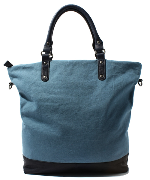 NANO universe（ナノユニバース）の「FRANCS BOURGEOIS(フランボ ジュース)/2WAYキャンバス×レザー トート（トートバッグ・メンズ・ダークブルー/ブラウン・FREE）」の4枚目の写真