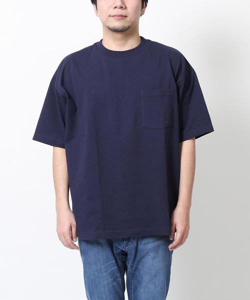 coen（コーエン）の「【WEB限定】USAコットンスーパービッグシルエットクルーネックTシャツ（Tシャツ/カットソー・メンズ・ホワイト/ネイビー・LARGE/MEDIUM）」の5枚目の写真