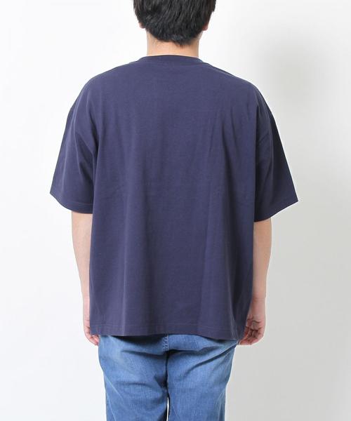 coen（コーエン）の「【WEB限定】USAコットンスーパービッグシルエットクルーネックTシャツ（Tシャツ/カットソー・メンズ・ホワイト/ネイビー・LARGE/MEDIUM）」の7枚目の写真