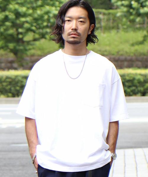 coen（コーエン）の「【WEB限定】USAコットンスーパービッグシルエットクルーネックTシャツ（Tシャツ/カットソー・メンズ・ホワイト/ネイビー・LARGE/MEDIUM）」の19枚目の写真