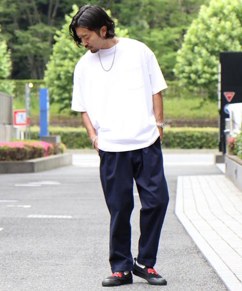 coen（コーエン）の「【WEB限定】USAコットンスーパービッグシルエットクルーネックTシャツ（Tシャツ/カットソー・メンズ・ホワイト/ネイビー・LARGE/MEDIUM）」の21枚目の写真