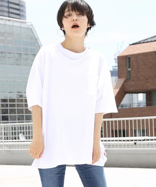 coen（コーエン）の「【WEB限定】USAコットンスーパービッグシルエットクルーネックTシャツ（Tシャツ/カットソー・メンズ・ホワイト/ネイビー・LARGE/MEDIUM）」の22枚目の写真