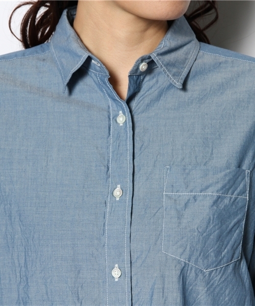 Tiara（ティアラ）の「カシュクール2WAYシャツ【Story5月号】【MISS plus5月号】【BAILA4月号】【Steady.3月号】【Domani3月号】（シャツ/ブラウス・レディース・ホワイト/インディゴブルー/ストライプ・9）」の12枚目の写真