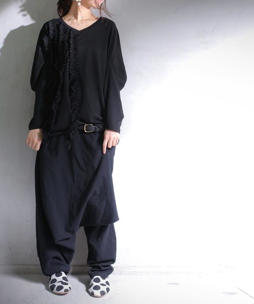 antiqua⭐廃盤デザインサルエルパンツ 再入荷予定有!サルエルパンツ パンツ レディース ボトムス 変形