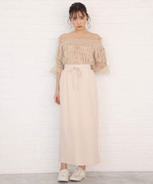 one after another NICE CLAUP（ワンアフターアナザーナイスクラップ）の「ワッフルミディスカート（スカート・レディース・アイボリー/グレー/ネイビー/ラベンダー/モカ/スミクロ・FREE）」の18枚目の写真