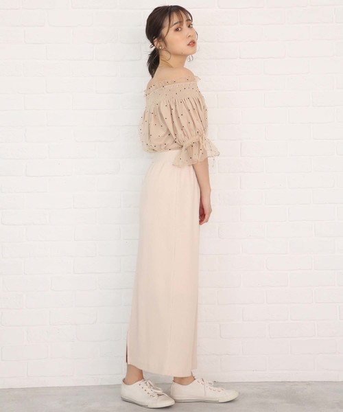 one after another NICE CLAUP（ワンアフターアナザーナイスクラップ）の「ワッフルミディスカート（スカート・レディース・アイボリー/グレー/ネイビー/ラベンダー/モカ/スミクロ・FREE）」の19枚目の写真