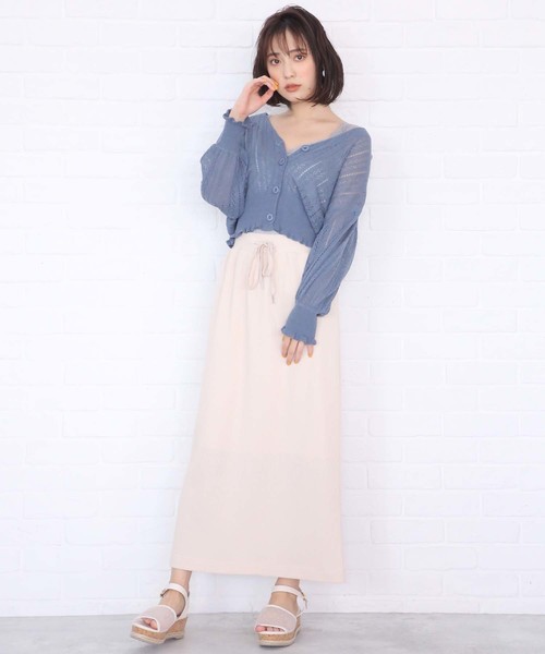 one after another NICE CLAUP（ワンアフターアナザーナイスクラップ）の「ワッフルミディスカート（スカート・レディース・アイボリー/グレー/ネイビー/ラベンダー/モカ/スミクロ・FREE）」の8枚目の写真