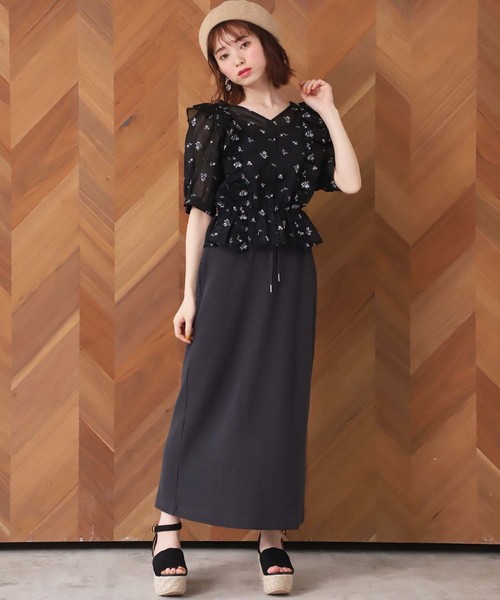 one after another NICE CLAUP（ワンアフターアナザーナイスクラップ）の「ワッフルミディスカート（スカート・レディース・アイボリー/グレー/ネイビー/ラベンダー/モカ/スミクロ・FREE）」の12枚目の写真