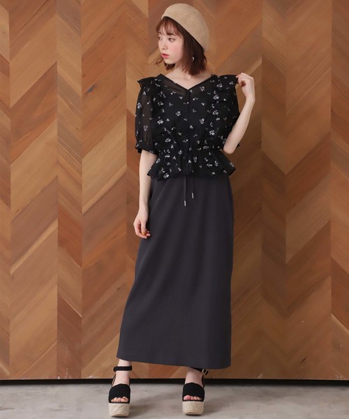 one after another NICE CLAUP（ワンアフターアナザーナイスクラップ）の「ワッフルミディスカート（スカート・レディース・アイボリー/グレー/ネイビー/ラベンダー/モカ/スミクロ・FREE）」の13枚目の写真