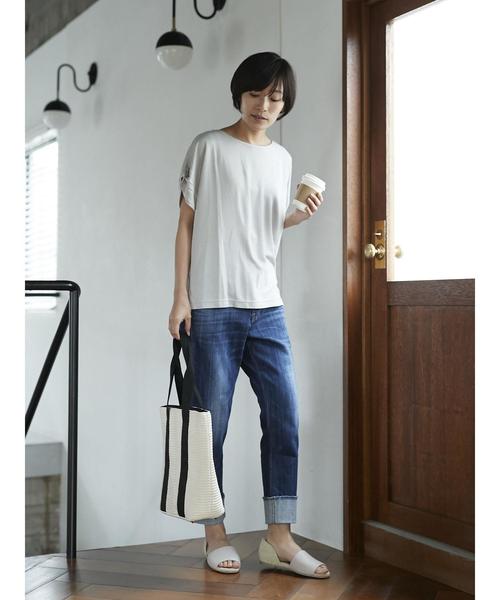 AMERICAN HOLIC（アメリカンホリック）の「・袖口タックボックスプルオーバー（Tシャツ/カットソー・レディース・ライトブラウン/ブラック/グレー/オフホワイト・FREE）」の10枚目の写真