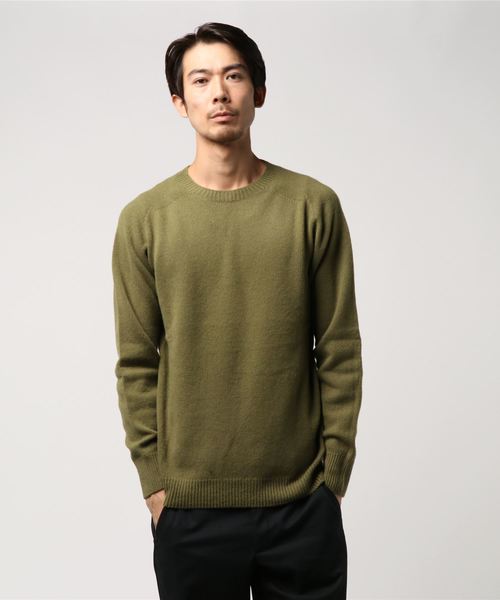 【美品】MHL. マーガレットハウエル ウールニット カーキ系 メンズ Lサイズ MHL.◇セーター(薄手)⁄L⁄ウール⁄カーキ MARGARET HOWELL｜マーガレット