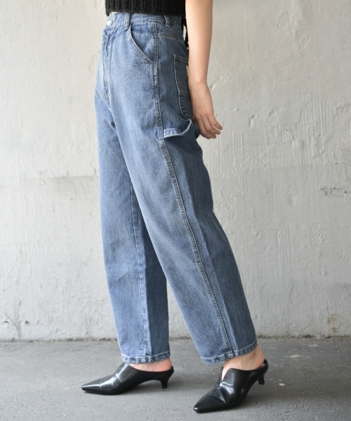 PAGEBOY（ページボーイ）の「デニムペインターパンツ（デニムパンツ・レディース・ライトブルー/サックスブルー/インディゴブルー・SMALL/MEDIUM）」の3枚目の写真