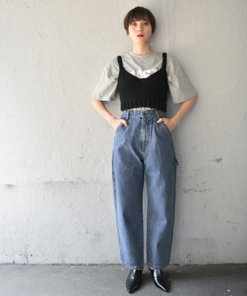 PAGEBOY（ページボーイ）の「デニムペインターパンツ（デニムパンツ・レディース・ライトブルー/サックスブルー/インディゴブルー・SMALL/MEDIUM）」の7枚目の写真