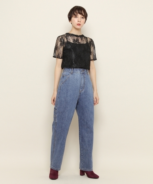 PAGEBOY（ページボーイ）の「デニムペインターパンツ（デニムパンツ・レディース・ライトブルー/サックスブルー/インディゴブルー・SMALL/MEDIUM）」の10枚目の写真