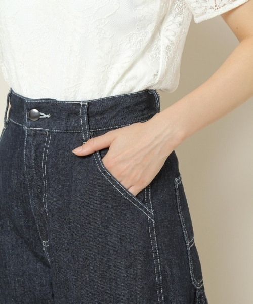 PAGEBOY（ページボーイ）の「デニムペインターパンツ（デニムパンツ・レディース・ライトブルー/サックスブルー/インディゴブルー・SMALL/MEDIUM）」の17枚目の写真