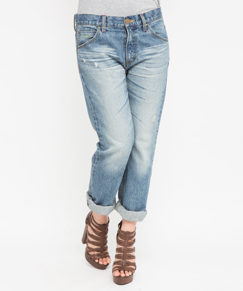 X-girl（エックスガール）の「VINTAGE STYLE JEAN（デニムパンツ・レディース・ライトインディゴブルー・24inch/25inch/26inch/27inch）」の2枚目の写真