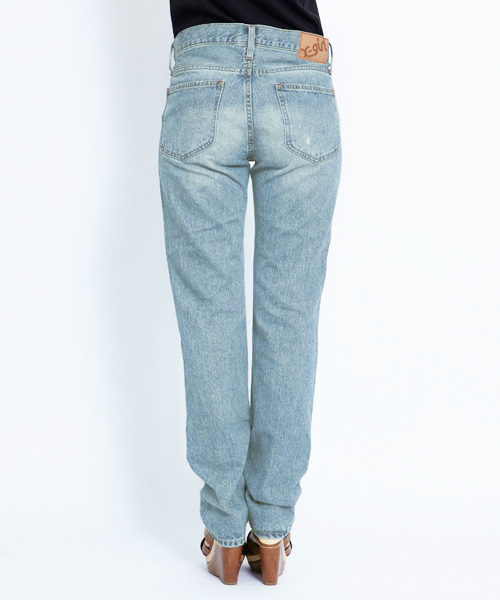 X-girl（エックスガール）の「VINTAGE STYLE JEAN（デニムパンツ・レディース・ライトインディゴブルー・24inch/25inch/26inch/27inch）」の7枚目の写真