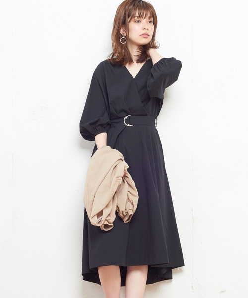 natural couture(ナチュラルクチュール)の「NEWカシュクールワンピース(ワンピース・レディース・ブラック/ベージュ/マスタード/レンガ/ドット/チェック/その他・FREE)」の15枚目の写真