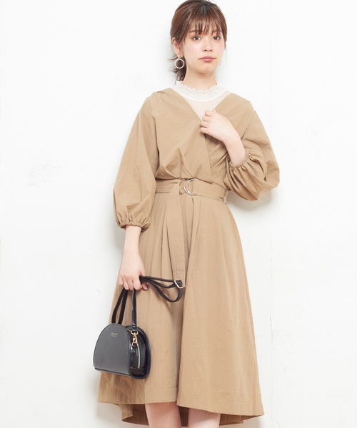 natural couture(ナチュラルクチュール)の「NEWカシュクールワンピース(ワンピース・レディース・ブラック/ベージュ/マスタード/レンガ/ドット/チェック/その他・FREE)」の16枚目の写真