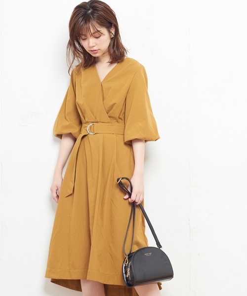 natural couture(ナチュラルクチュール)の「NEWカシュクールワンピース(ワンピース・レディース・ブラック/ベージュ/マスタード/レンガ/ドット/チェック/その他・FREE)」の20枚目の写真
